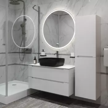 Тумба с раковиной BelBagno ETNA80BL-KEPBO-1302H301-SET 80 см, белый