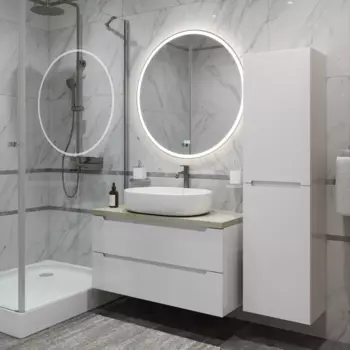 Тумба с раковиной BelBagno ETNA80BL-KEPMCO-1084-SET 80 см, белый