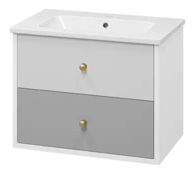 Тумба с раковиной Brevita 50 Shades of Grey 80 УТ000014239 белый, серый