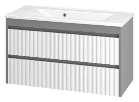 Тумба с раковиной Brevita Balaton 100 УТ000012298 белый, серый