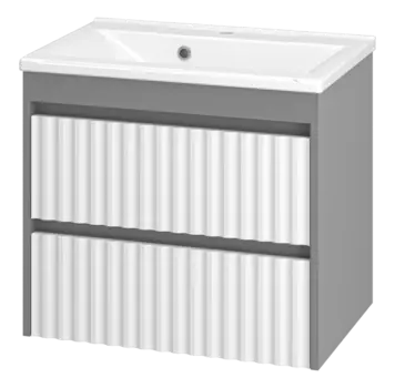 Тумба с раковиной Brevita Balaton 65 УТ000012303 белый, серый