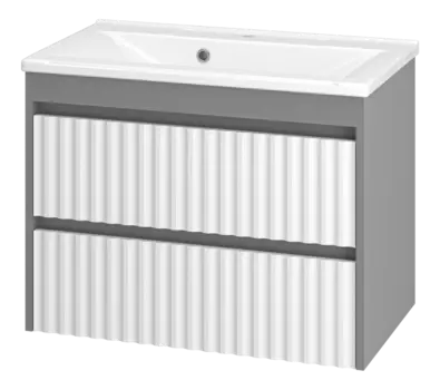 Тумба с раковиной Brevita Balaton 75 УТ000012301 белый, серый