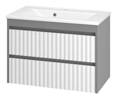 Тумба с раковиной Brevita Balaton 80 УТ000012299 белый, серый