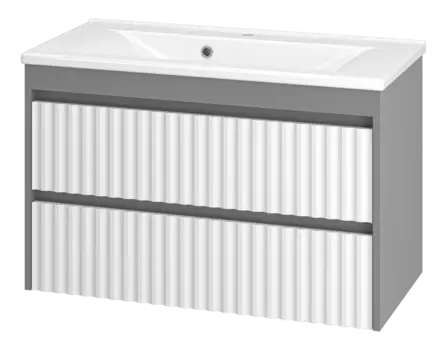 Тумба с раковиной Brevita Balaton 90 УТ000012300 белый, серый