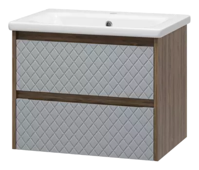 Тумба с раковиной Brevita Chester 65 УТ000022880 темное дерево, серый