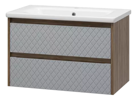 Тумба с раковиной Brevita Chester 80 УТ000022881 темное дерево, серый