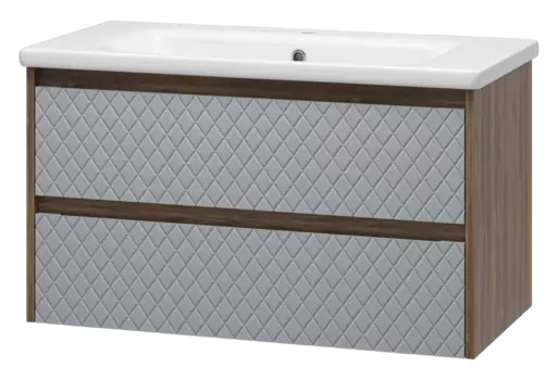 Тумба с раковиной Brevita Chester 90 УТ000022882 темное дерево, серый