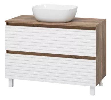 Тумба с раковиной Brevita Dakota 100 УТ000015495 белый, темное дерево