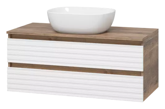 Тумба с раковиной Brevita Dakota 100 УТ000015496 белый, темное дерево