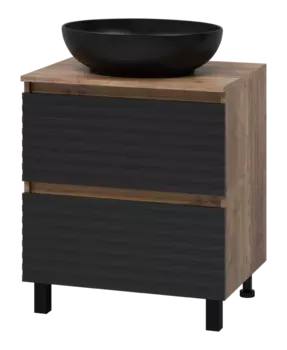 Тумба с раковиной Brevita Dakota 60 УТ000015710 черный, темное дерево
