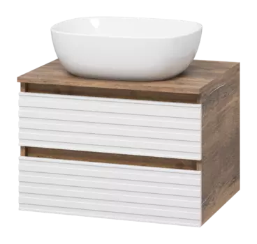 Тумба с раковиной Brevita Dakota 60 УТ000015712 белый, темное дерево