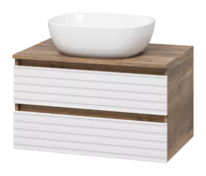 Тумба с раковиной Brevita Dakota 70 УТ000015714 белый, темное дерево
