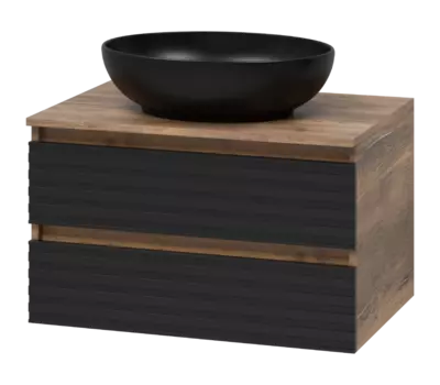 Тумба с раковиной Brevita Dakota 70 УТ000015717 черный, темное дерево