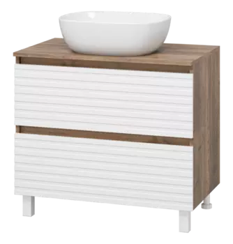 Тумба с раковиной Brevita Dakota 80 УТ000015494 белый, темное дерево