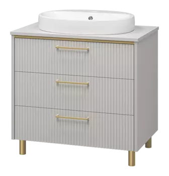 Тумба с раковиной Brevita Elche УТ000023945 серый кашемир, золото