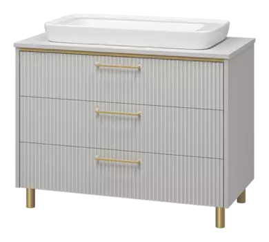 Тумба с раковиной Brevita Elche УТ000023946 серый кашемир, золото