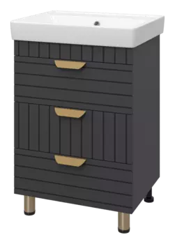 Тумба с раковиной Brevita Gloster 60 УТ000012446 графит