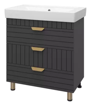 Тумба с раковиной Brevita Gloster 80 УТ000012447 графит