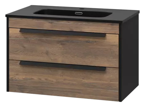 Тумба с раковиной Brevita Monsour 80 УТ000015278 черный, темное дерево