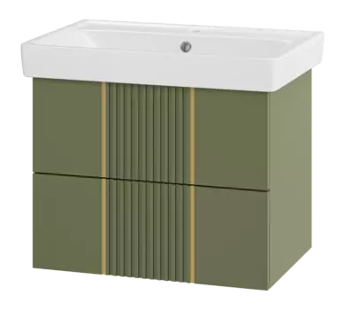 Тумба с раковиной Brevita Vega 70 УТ000022675 зеленый, золото