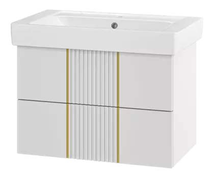 Тумба с раковиной Brevita Vega 80 УТ000022670 белый, золото