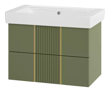 Тумба с раковиной Brevita Vega 80 УТ000022676 зеленый, золото