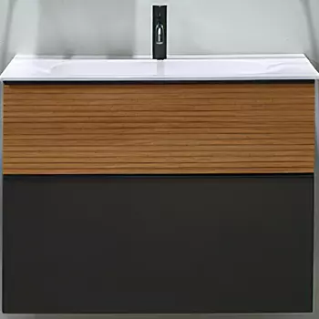 Тумба с раковиной Burgbad Fiumo 80 SFXN082F3958FOT52G0200C0001*1, Tectona Dekor Zimt Graphit Softmatt