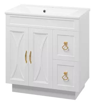 Тумба с раковиной Misty Амбра 80 УТ000010379 белый