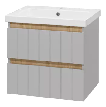 Тумба с раковиной Misty Грэй 60 УТ000022655 серый, дуб
