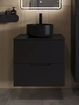 Тумба с раковиной Orange Line Li-60TubMDF+B07-345B 60 см, черный