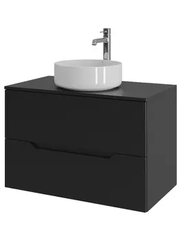 Тумба с раковиной Orange Line Li-80TubMDF+B09-360W 80 см, черный, белый