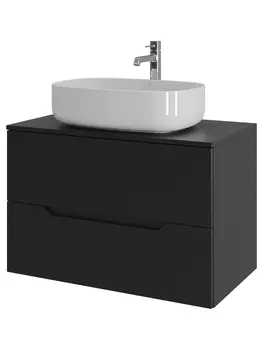 Тумба с раковиной Orange Line Li-80TubMDF+B07-540W 80 см, черный, белый