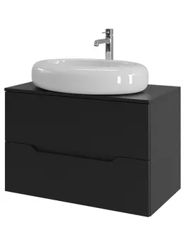 Тумба с раковиной Orange Line Li-80TubMDF+B08-640W 80 см, черный, белый