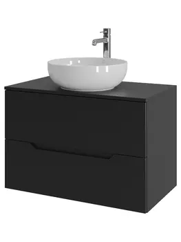 Тумба с раковиной Orange Line Li-80TubMDF+B07-420W 80 см, черный, белый