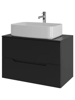 Тумба с раковиной Orange Line Li-80TubMDF+B07-600W 80 см, черный, белый