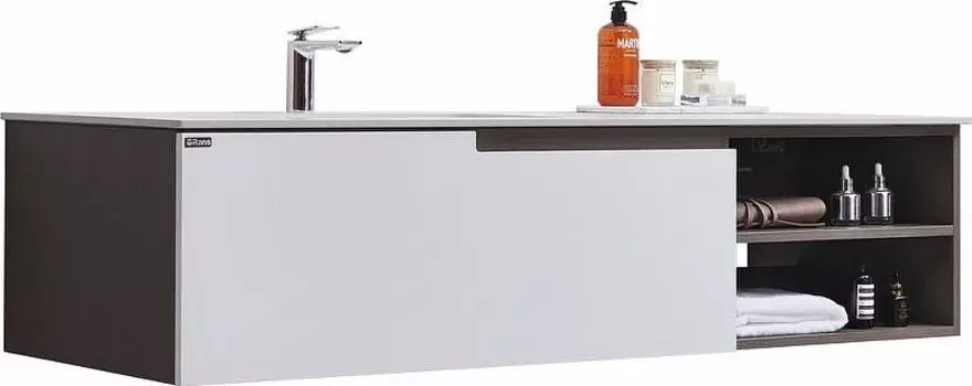 Тумба с раковиной Orans BC-1131 150 11311500L левая, кофейный/белый матовый