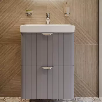 Тумба с раковиной STWORKI Ларвик 50 серая матовая