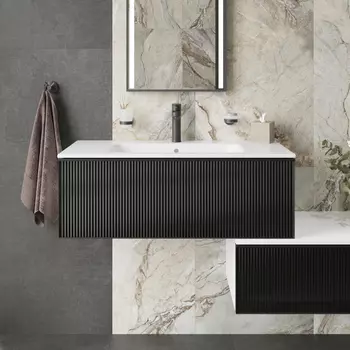 Тумба с раковиной STWORKI Левангер 100 белая матовая