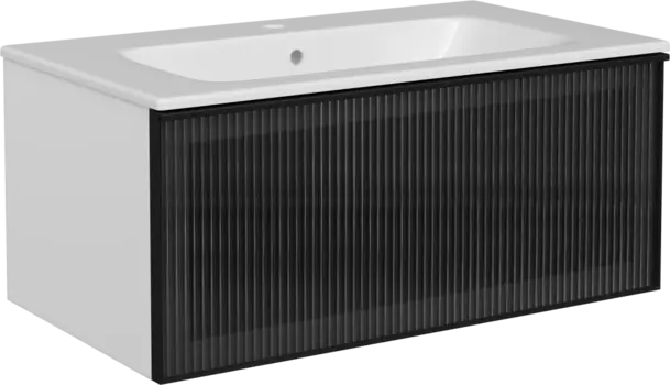 Тумба с раковиной STWORKI Левангер 80 белая матовая