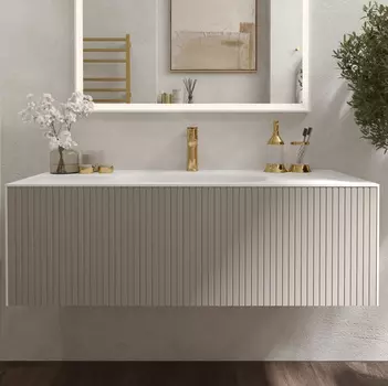 Тумба с раковиной STWORKI Олланд 120 бежево-серая