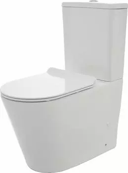 Унитаз-компакт AQUAme AQM1001 безободковый, с сиденьем микролифт, без бачка, белый