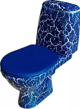 Унитаз компакт Rosa Премьер 4640021064689 синий кракелюр, с бачком и сиденьем