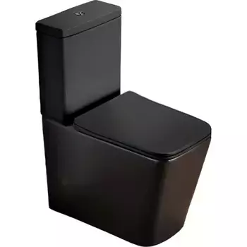 Унитаз-компакт SantiLine, безободковый, сиденье-микролифт, черный матовый, SL-5017MB