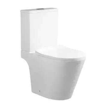 Унитаз компакт Urbateс Nove, URB098380BF, безободковый, с сиденьем микролифт, белый