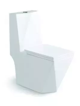 Унитаз-моноблок безободковый SantiLine, сиденье микролифт, цвет белый, SL-5013