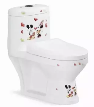 Унитаз-моноблок SantiLine, детский, сиденье микролифт, цвет белый с рисунком, SL-5015