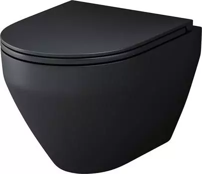 Унитаз подвесной AM.PM Spirit V2.0 C701700MBSC с сиденьем микролифт, черный матовый