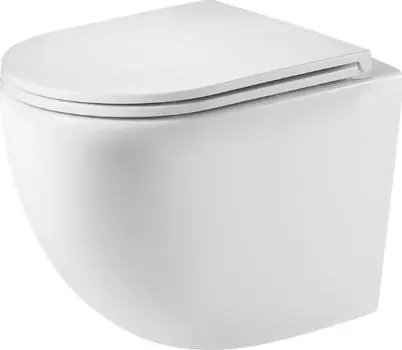 Унитаз подвесной AQUAme AQM2002MW безободковый, с сиденьем микролифт, белый матовый