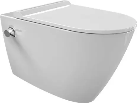 Унитаз подвесной beWash Alesta ALKA054H1VE0W5SZ0 с функцией биде, сиденьем микролифт и смесителем, белый