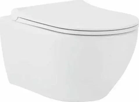 Унитаз подвесной beWash Bogen 88393201 безободковый, с сиденьем микролифт, белый